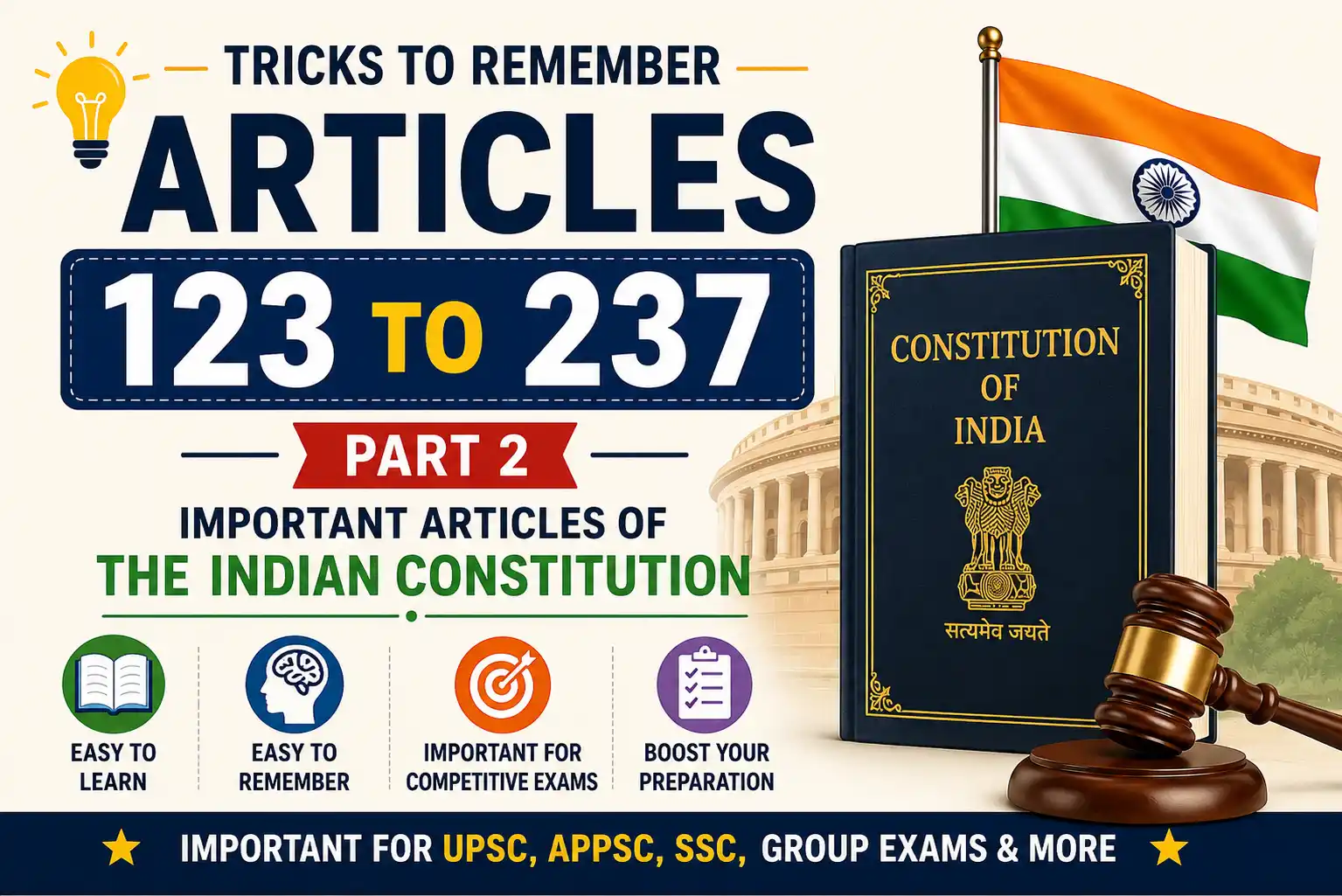 Tricks to Remember the Articles of the Indian Constitution